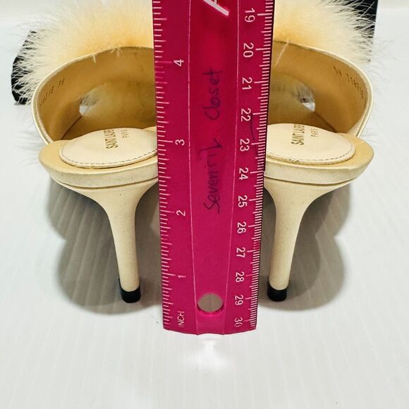 Saint Laurent Blanco Mae 60 37/ US 7 Mule Soft Nude Satin Slip On Heel NIB $995 - Picture 7 of 12